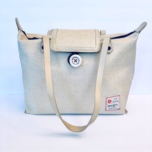 Spartina 449 Armada Zip coated Tote in cream beige